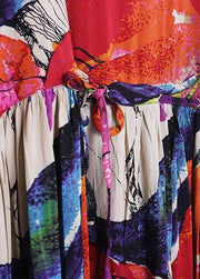 Classy o neck cotton linen clothes Fashion Ideas floral Maxi Dresses summer - SooLinen