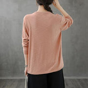 Classy v neck Button Down tunic top Inspiration pink top - SooLinen