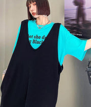 Club Black V Neck Cotton long Maxi Dress - SooLinen