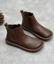Chocolate Boots Cowhide Leather Fashion Shelsea Boots