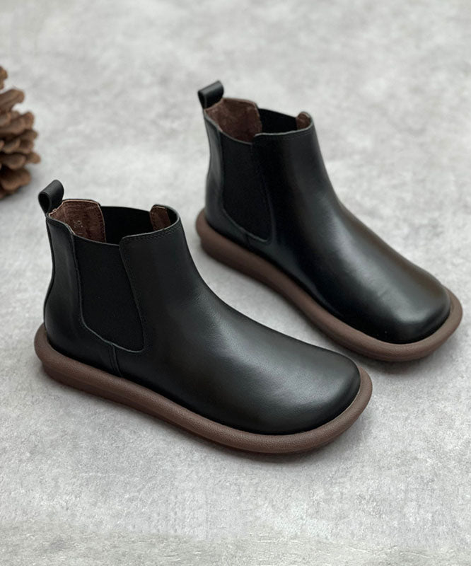 Chocolate Boots Cowhide Leather Fashion Shelsea Boots