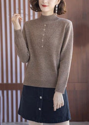 Coffee Cozy Knit Wool Knit Sweaters Turtleneck Spring