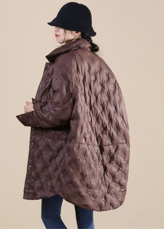 Chocolate Duck Down Canada Goose Jacket Stand Collar Pockets Winter