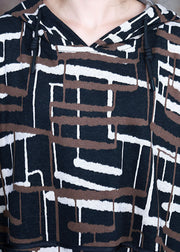 Coffee Knit asymmetrisches Design Herbst Hoodie Kleider