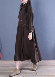 Chocolate Patchwork Knit Robe Casual Dresses Spring