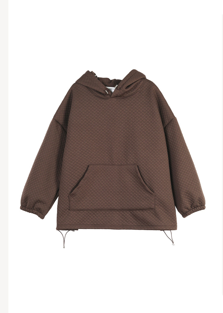 Coffee Pockets Warm Fleece Sweatshirt Hooded Plus Size Winter