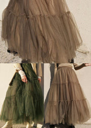 Chocolate fashion Patchwork Tulle Skirts Spring