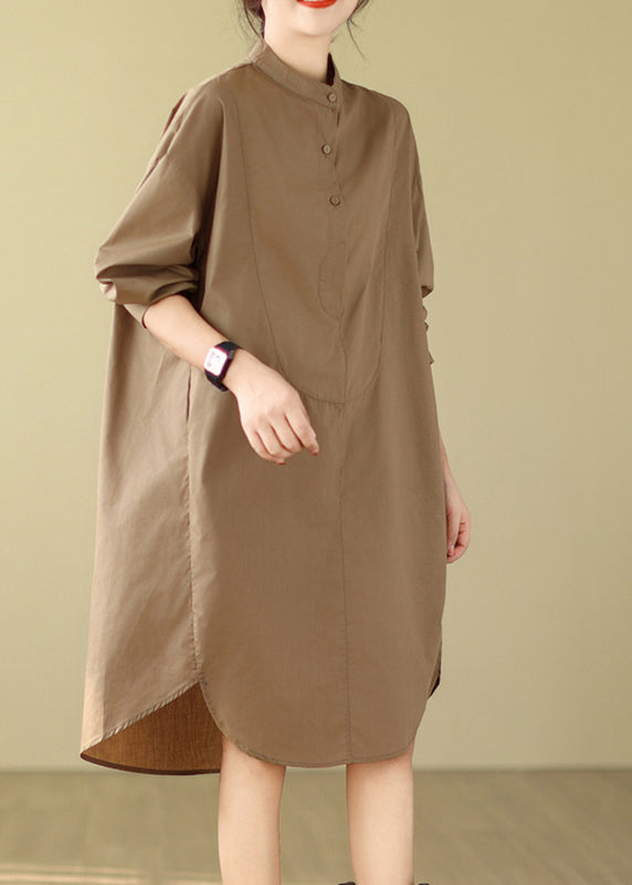 Coffeee Low High Design Patchwork Shirts Dress Spring