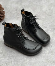 Comfortable Cowhide Leather Boots Zippered Cross Strap Shelsea Boots
