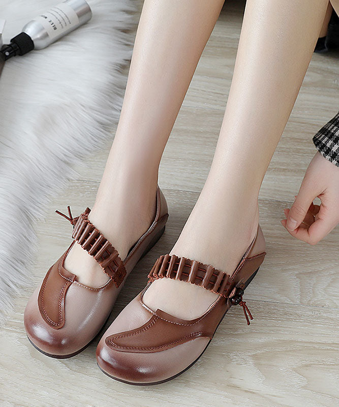 Comfy Black Buckle Strap Flat Feet Shoes Splicing Flat Shoes For Women