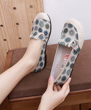 Bequeme blaue flache Schuhe für Frauen drucken Spleißen von flachen Fußschuhen