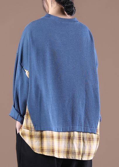 Comfy Blue Graphic Loose Sweatshirts Top - SooLinen