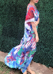 Comfy Print Backless Chiffon tie Beach Gown Summer Dress - SooLinen