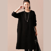 Bequeme Pullover-Outfits Damenseite offen schwarze DIY-Strickoberteile am Hals
