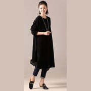 Bequeme Pullover-Outfits Damenseite offen schwarze DIY-Strickoberteile am Hals