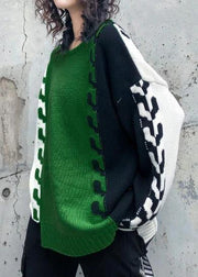 Comfy Winter Patchwork Color Sweaters Plus Size Clothing Asymmetric Clothes For Women - SooLinen