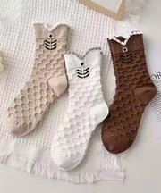 Cute Animal Jacquard Soft Comfy Mid Calf Socks