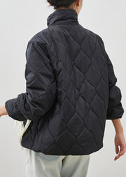 Cute Black Ruffled Patchwork Pockets Fine Cotton Filled Jacket Spring