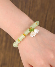 Cute Green Alloy Jade Bamboo Join Lily Of The valley Charm Bracelet