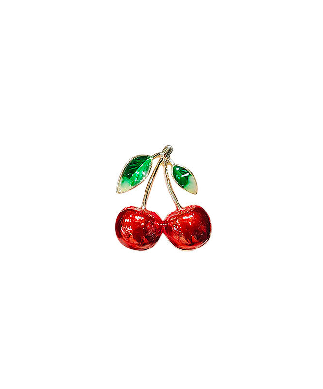 Cute Red Alloy Painting Oil Cherry Brooches