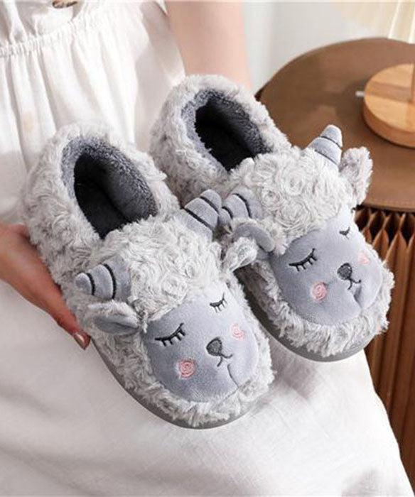 Cute Sheep Warm Fleece Shoes Cotton Fabric Comfortable