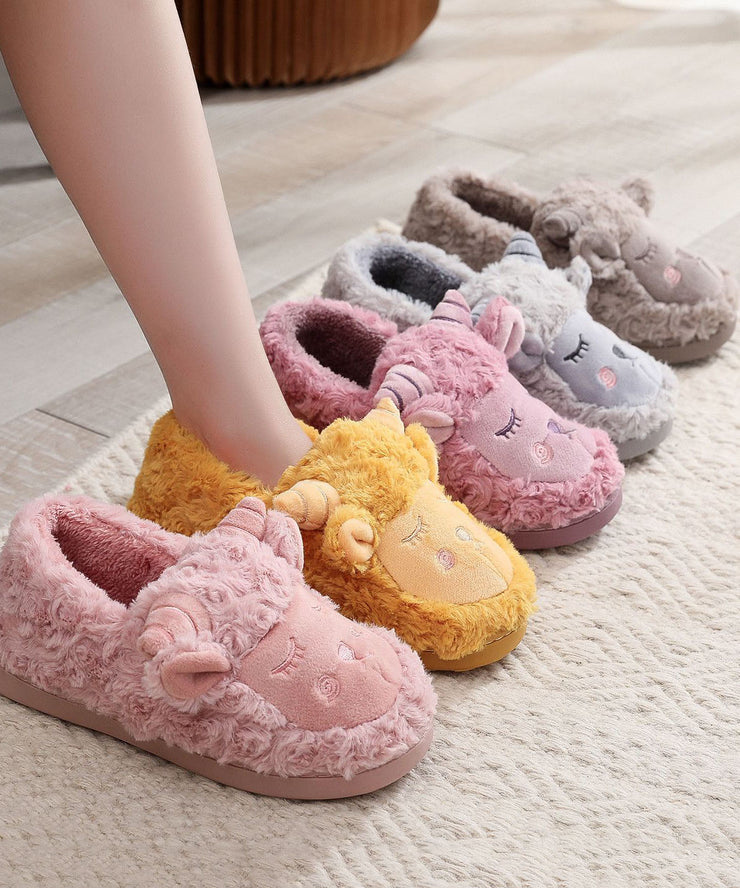 Cute Sheep Warm Fleece Shoes Cotton Fabric Comfortable
