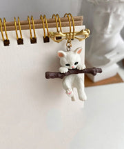 Cute White Resin Kitten Brooch Brooches