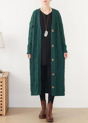 Cute spring knitwear fall fashion green wild sweater coat - SooLinen