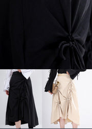 DIY Beige High Waist A Line Skirt Summer - SooLinen