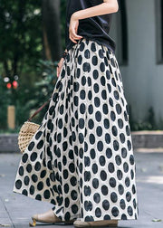 DIY Black Dotted Long Maxi Skirt - SooLinen