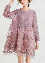 DIY Black Embroidery Lace Patchwork Summer Ankle Dress - SooLinen