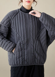 DIY Black Oversized Patchwork Fine Cotton Filled Coat Outwear Winter