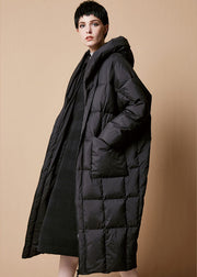 DIY Black zippered Pockets Thick Winter Duck Down Coat