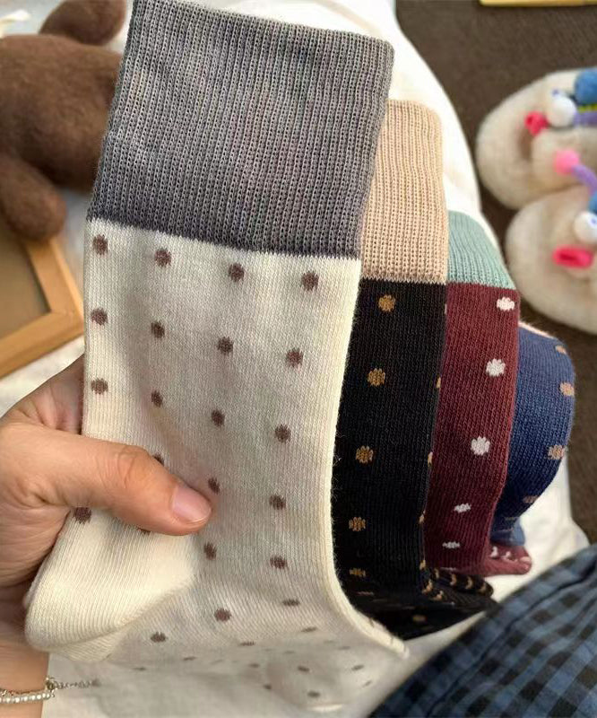 DIY Casual Versatile Mulberry Jacquard Cotton Crew Socks