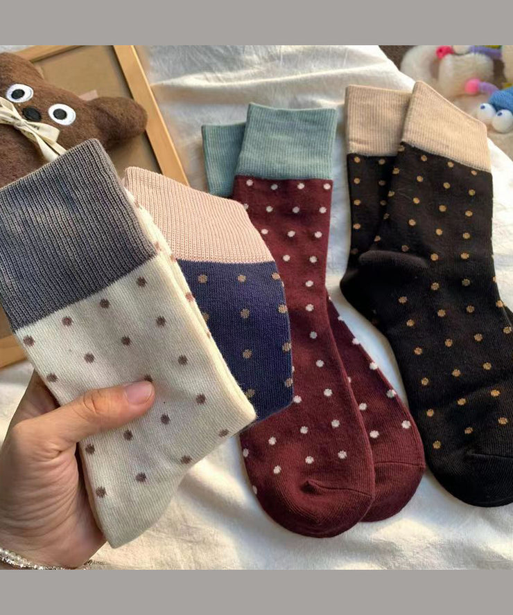 DIY Casual Versatile Mulberry Jacquard Cotton Crew Socks