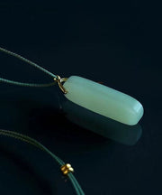 DIY Cyan Jade Strip Pendant Necklace