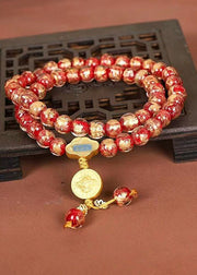DIY Gold Coloured Glaze Buddha Beads Charm Bracelet