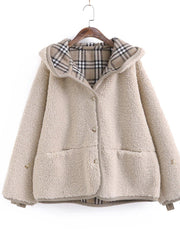 DIY Hooded Pockets Fine Maxi Coat Khaki Outwear - SooLinen