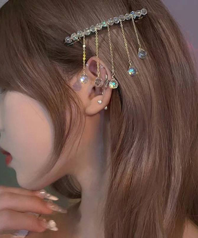 DIY Nude Alloy Crystal Tassel Hairpin