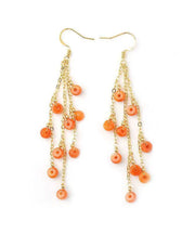 DIY Orange Jade Tassel 14K Drop Earrings