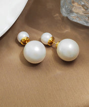 DIY Red Copper Gold Plated Animal Pearl Stud Earrings