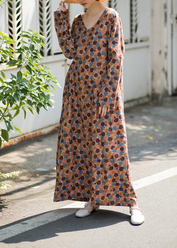 DIY Dotted Art Dresses Long Spring Dress - SooLinen