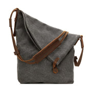 DIY Vintage Women dark gray Crossbody Bag - SooLinen