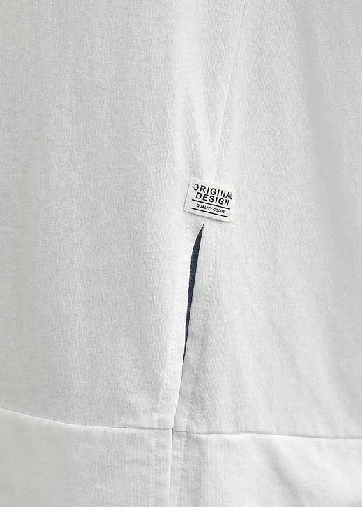 DIY White O-Neck Cotton Summer T Shirts - SooLinen