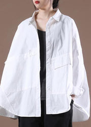 DIY White Spring Long Shirts Shirt Tops Long sleeve - SooLinen