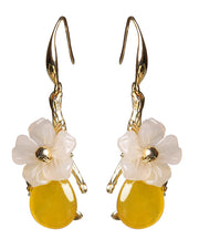 DIY Yellow Floral Water Drop Drop Earrings
