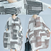 DIY schwarze Baumwollleinenkleidung Korea Design O Halstaschen Knie Sommerkleider