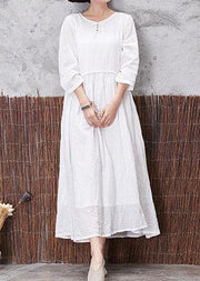 DIY layered linen dresses Tunic Tops white Dress fall - SooLinen