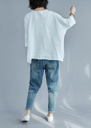 DIY o neck patchwork cotton clothes stylish Photography white cotton blouses Summer - SooLinen