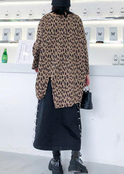 DIY side open cotton tops Inspiration Leopard Traveling tops - SooLinen